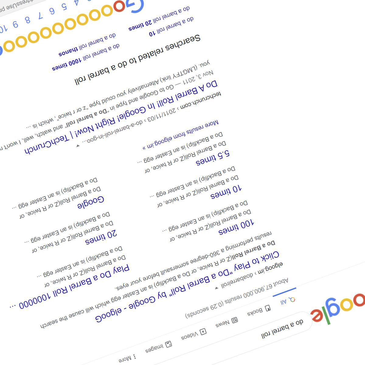 Google Arama Motoruna “Do a Barrel Roll” Yazın: Neler Oluyor?