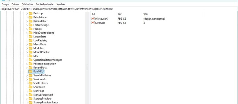 Windows’ta Çalıştır (Run) Komutu Geçmişini Silme