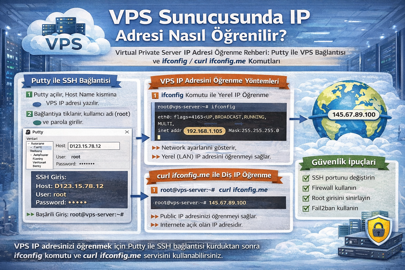 VPS Sunucusunda IP Adresi Nasıl Öğrenilir