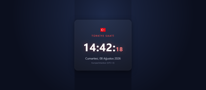 Türkiye Saati: Sade, Hızlı ve Şık Bir Canlı Saat Sayfası