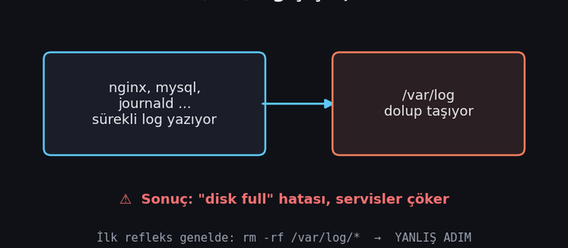 Sunucuda Log Dosyalarını Silmeden Temizlemek: Find + Truncate Kullanımı